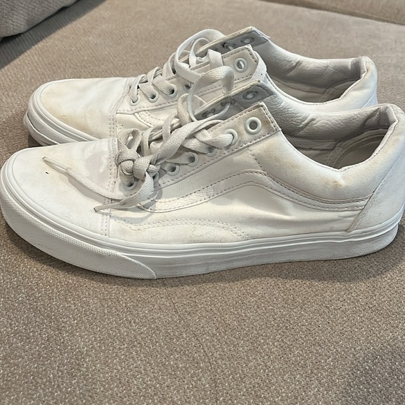 Vans old school Canvas Shoe White unisex sz 9 men's  Iconic Shoe - Picture 4 of 5